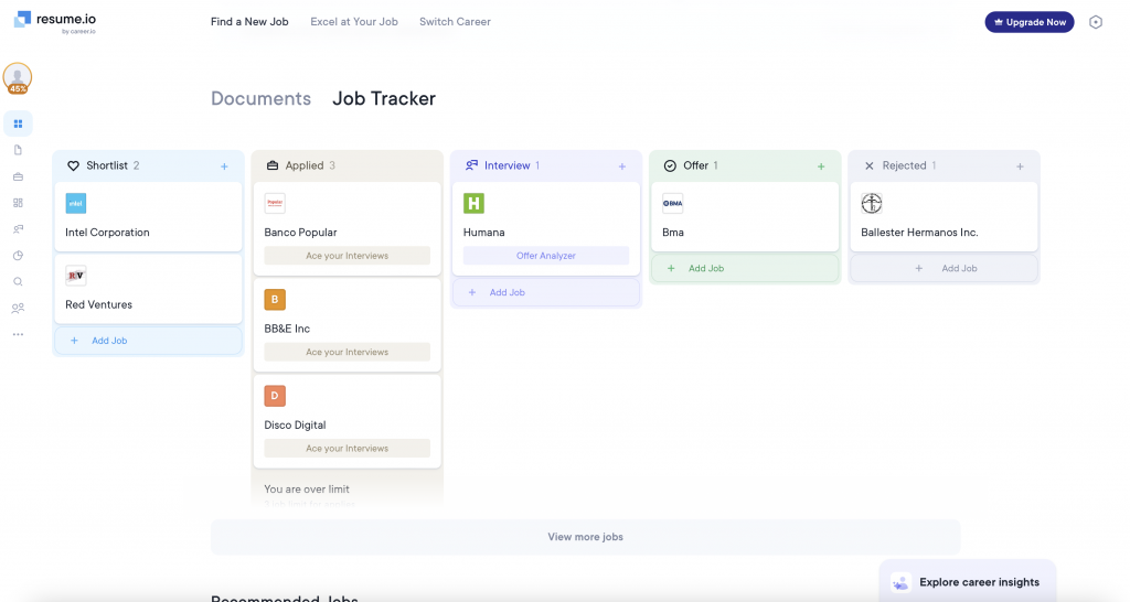 Screenshot of a resume platform interface dated Jan 21, 2025
